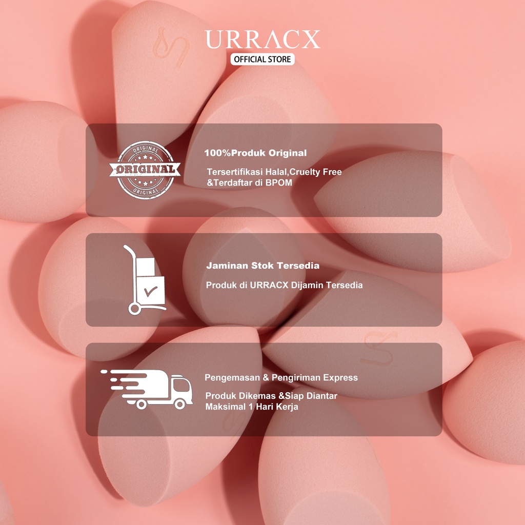 URRACX Spons Bentuk Base Makeup Sponge Set Bevel Triangular Sponge Soft