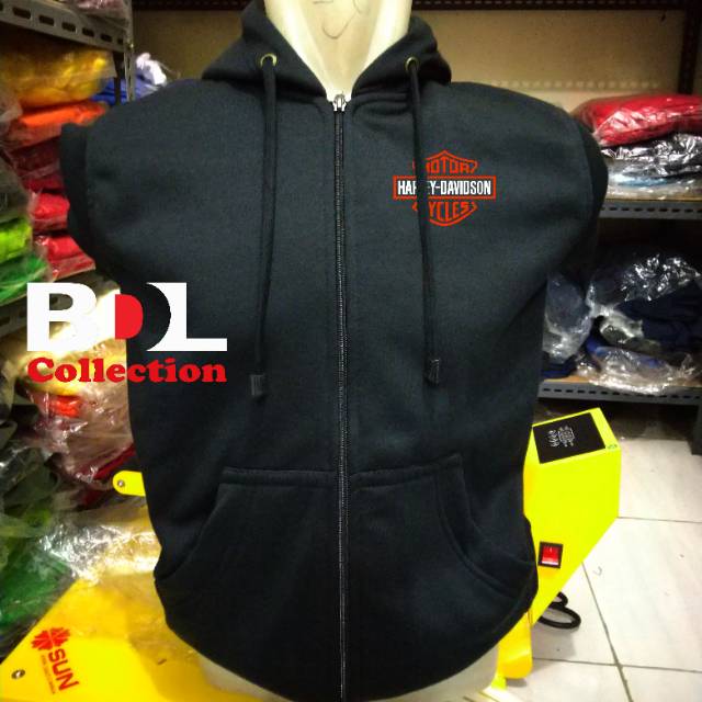 Jaket Vest Zipp Hoodie Rompi Harley Davidson