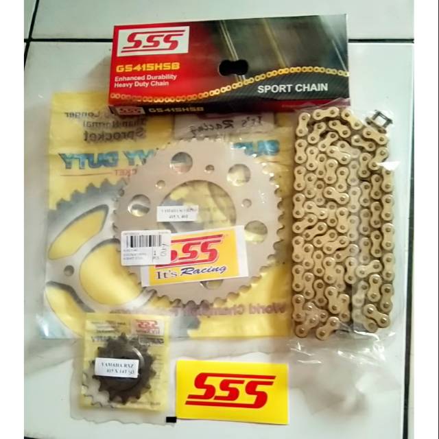 GIR SET SSS GIR PAKET 415 RANTAI GOLD MOTOR NINJA RR RXKING VIXION NEW SATRIA FU  JUPITER Z