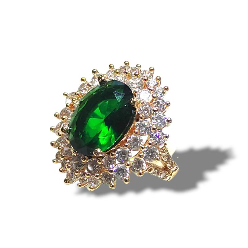 CINCIN BATU AKIK WANITA GREEN AQUAMARINE