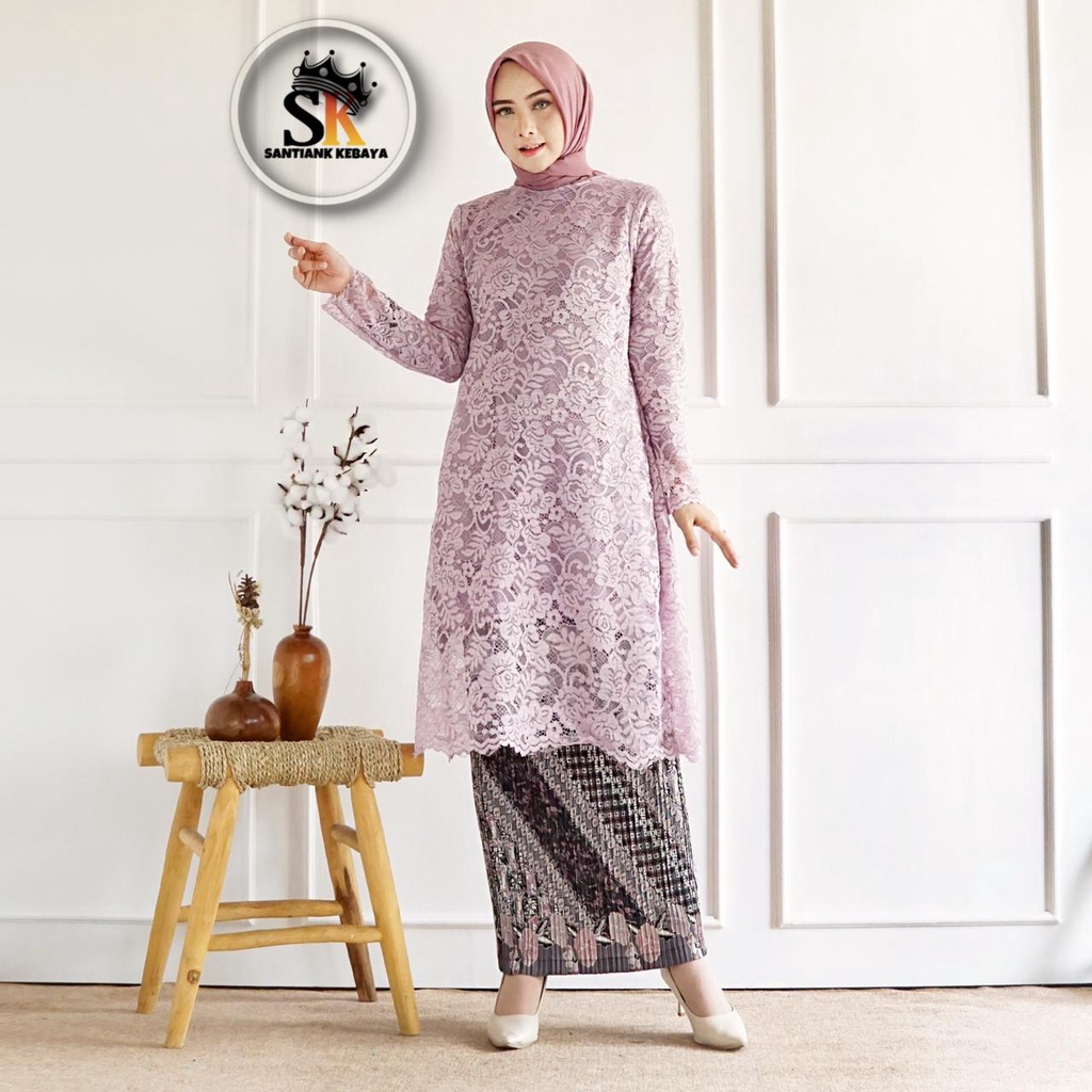 Stelan Kebaya Brukat Tunik Brokat Stelan Kebaya Tunik Baju Kondangan Kebaya Wisuda Kebaya Modern