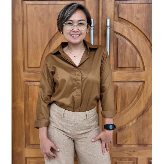 KEMEJA WANITA JUMBO XXL XXXL XXXXL CASUAL POLOS TOYOBO-1