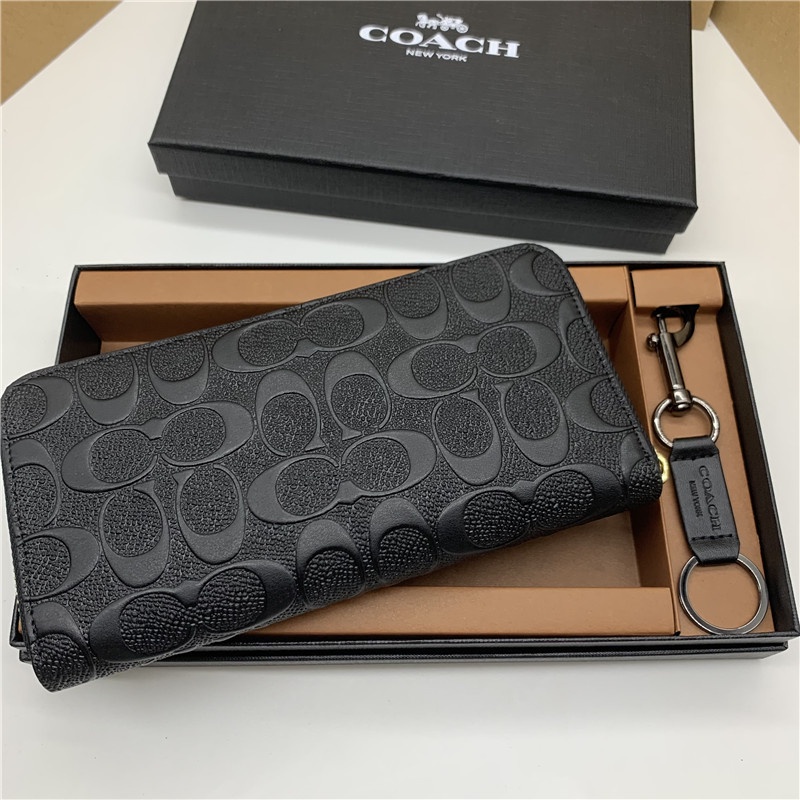 DOMPET PANJANG LONG CH WALLET BLACK SIGNATURE EMBOSSED- F53834