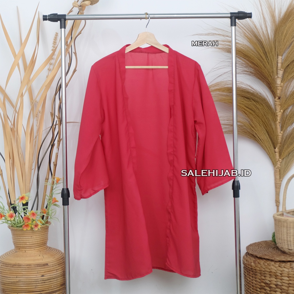 LONG CARDIGAN WOLFIS PREMIUM (cardi / cardy woolpeach)-MERAH CABE