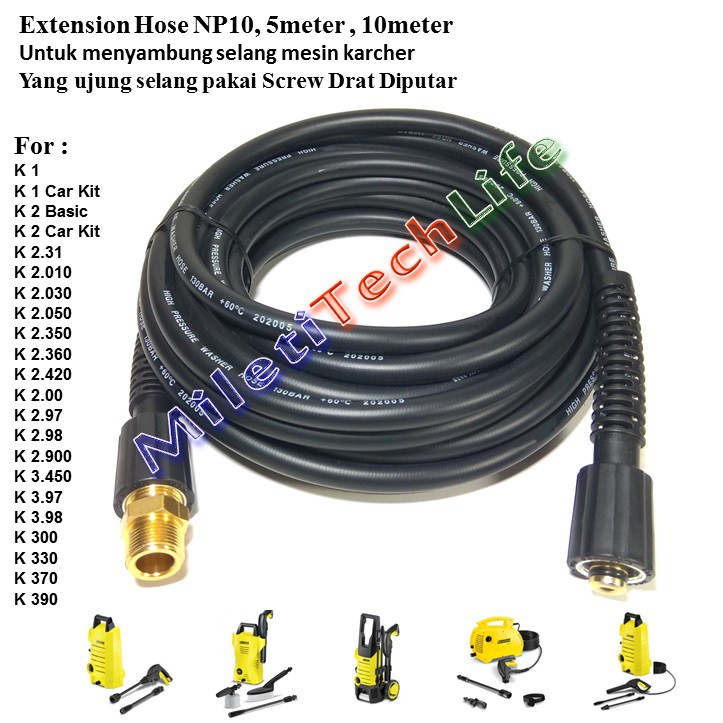 Selang Extension Hose NP10 WP.130-145bar for Selang Karcher K1 K2 K3