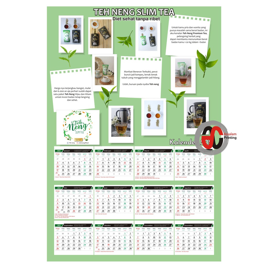 

Kalender Dinding 2021 Minimal 50pcs