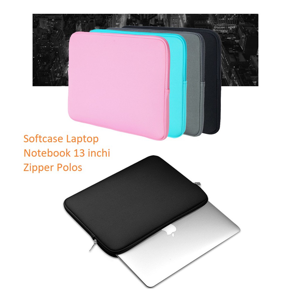 PL03 Softcase Laptop Notebook 13 inchi Inch Pelindung Leptop Asus Macbook Note Mac Book Buku Kantong Zipper Polos Soft Case Anti Gores Retak Pecah Lenovo Acer Silikon Silicone Import Laki Perempuan Wanita Pria Cowok Cewek Anak Kerja Jalan Sekolah 14 Murah