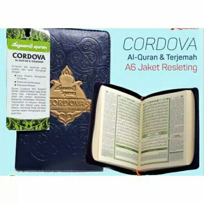 Al Quran Cordova Jaket Resleting Ukuran A6 Terjemah - Al Quran Saku Dompet