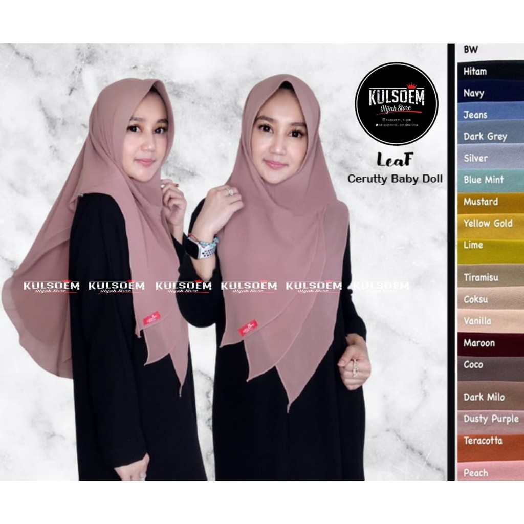 Khimar Leaf Cerutty Anqueela Syafaluma Hijab