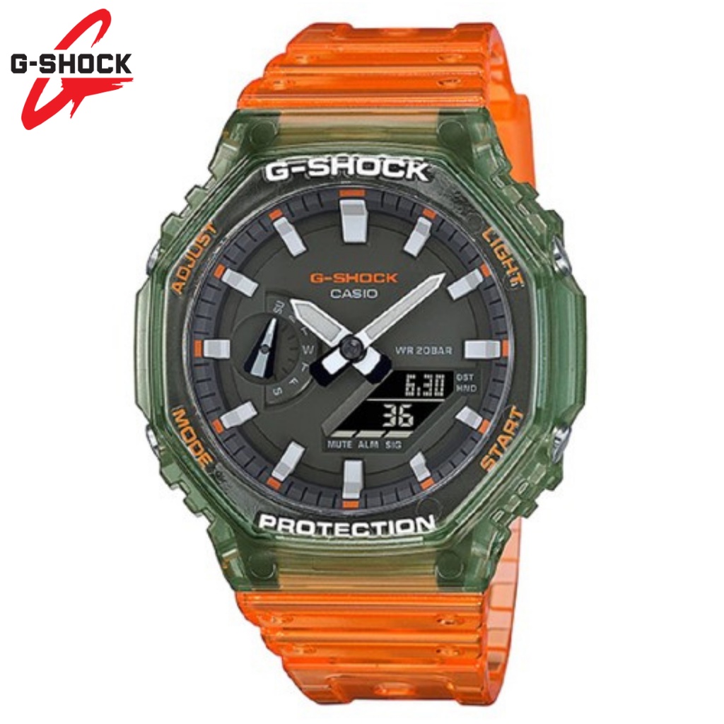 Casio Gshock Jam Tangan Pria GSHOCK GA2100 Full Set-MERAH