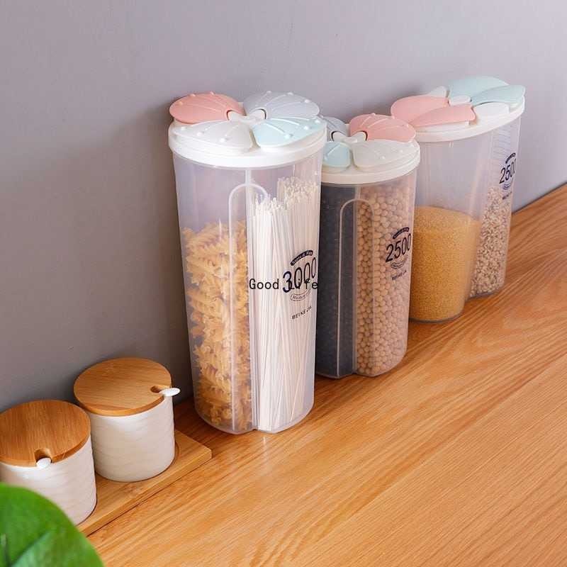 Toples 4 Slot Storage Container Jar Wadah Penyimpanan Serbaguna 3000ml