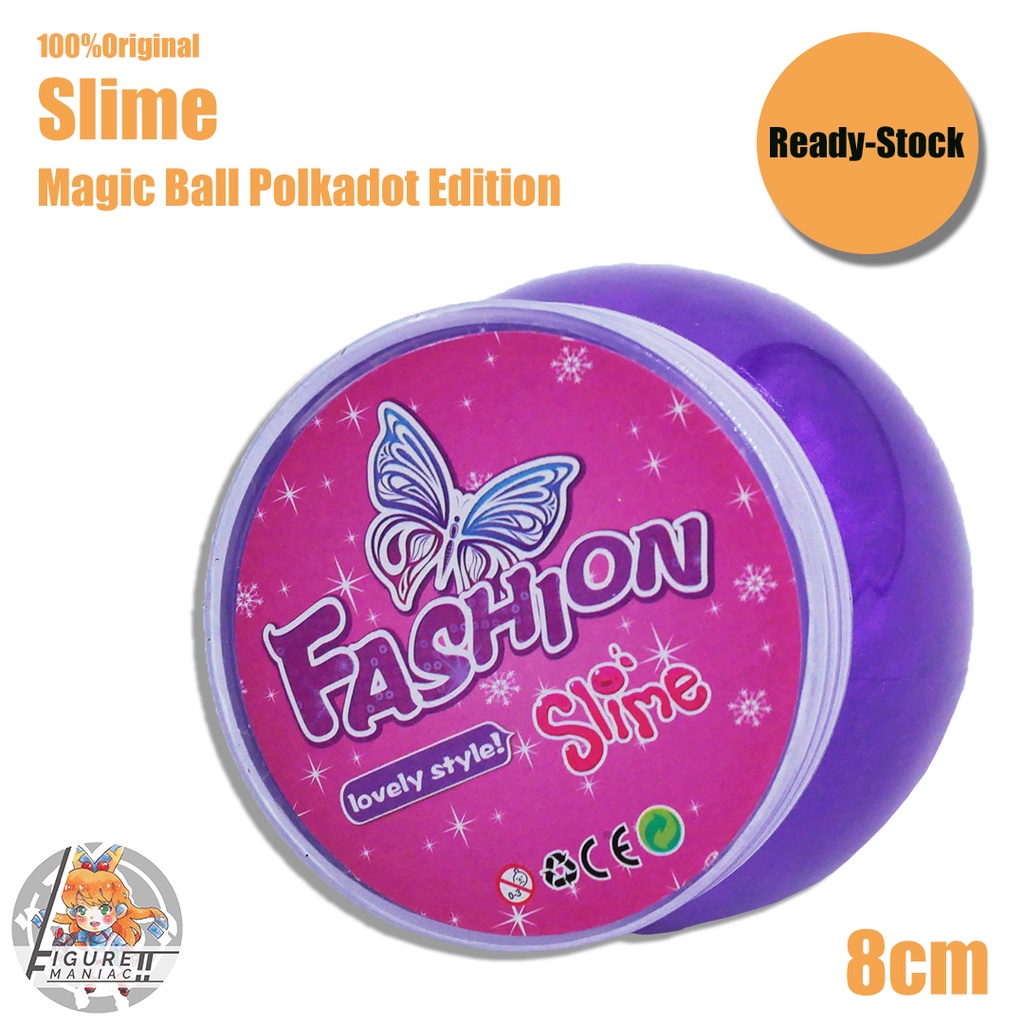 Mainan Anak - Slime Glitter Polkadot Magic Ball Edition Premium Import 8 cm