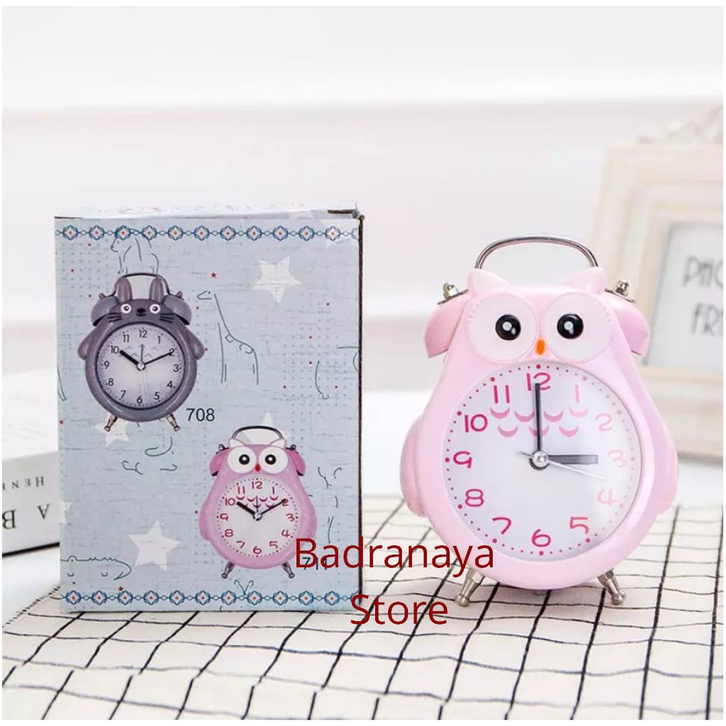 Jam Weker Meja/Jam Alarm Beker/Alarm Clock Kado Unik Lucu Motif Burung Hantu Owl