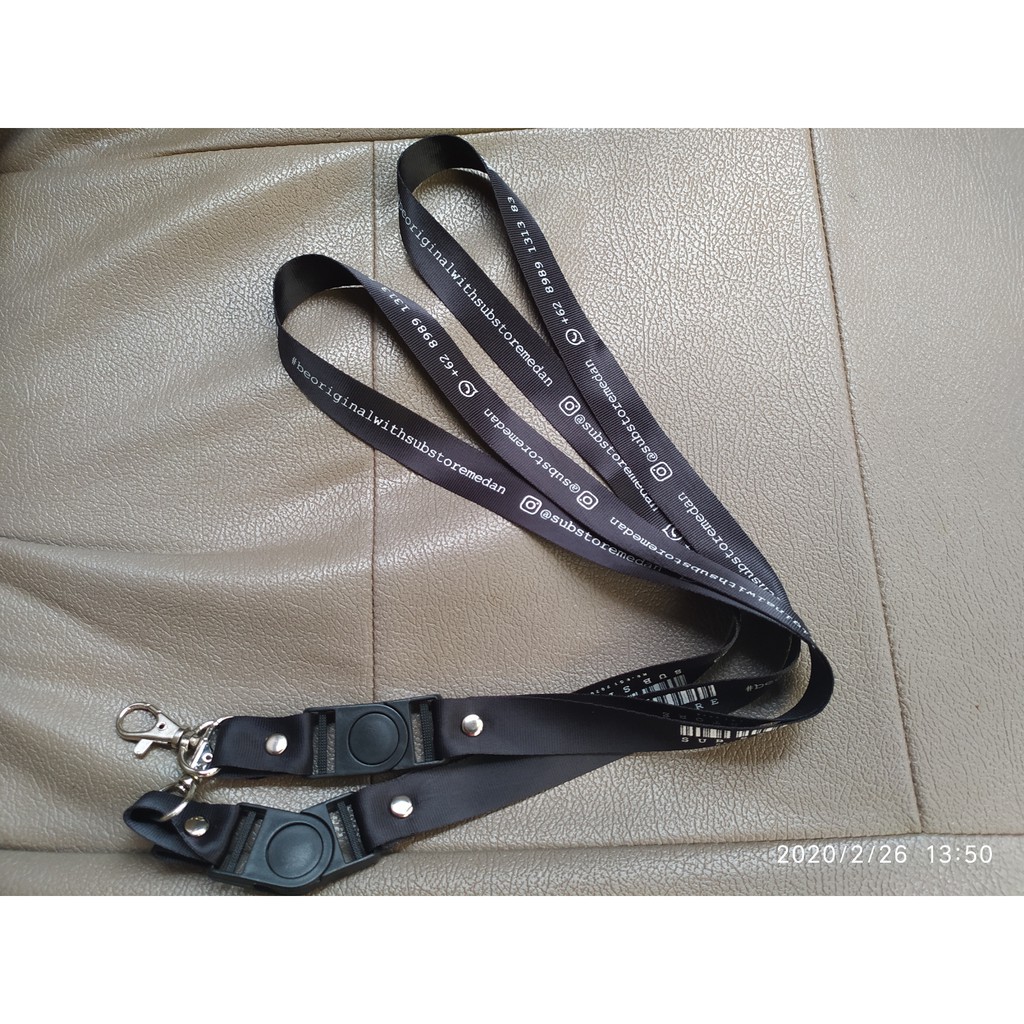 

TALI LANYARD NYLON SABLON CUSTOM 1 WARNA 1 SISI MURAH BANGET