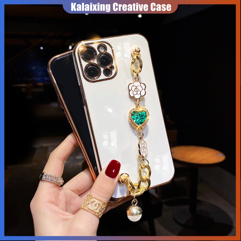 Soft Case Dengan Gelang Rantai Untuk iPhone 14 Pro Max 13 12 11 13mini 12mini 11pro 6 6s 7 8 Plus X Xr Xs Max