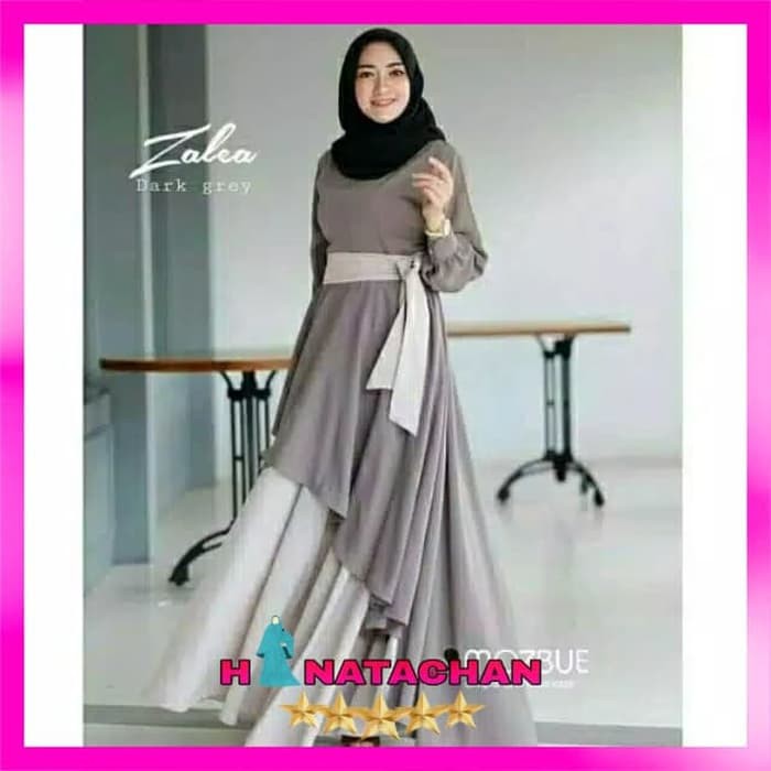 Baju Gamis Syari Terbaru / Dress Wanita Remaja Kombinasi Modern