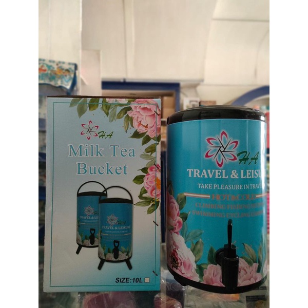 DISPENSER KRAN MILK TEA BUEKET BUCKET 10 LITER BIRU MEREK HA / BMW CANTIK KOKOH KUAT COCOK UNTUK TRA