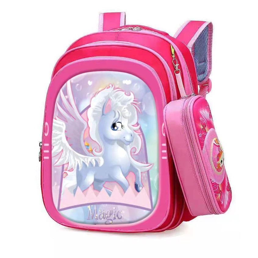 SMARTGIRL NEW TAS RANSEL ANAK SEKOLAH CEWEK COWOK IMPORT SD 3D 2IN1 00160-00165