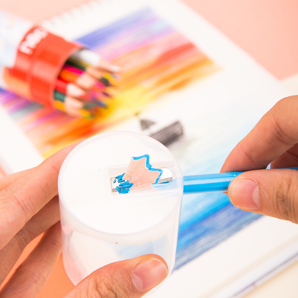 Deli Pensil Warna 24 Warna dengan Bonus Rautan Pensil pada box  EC00327-5