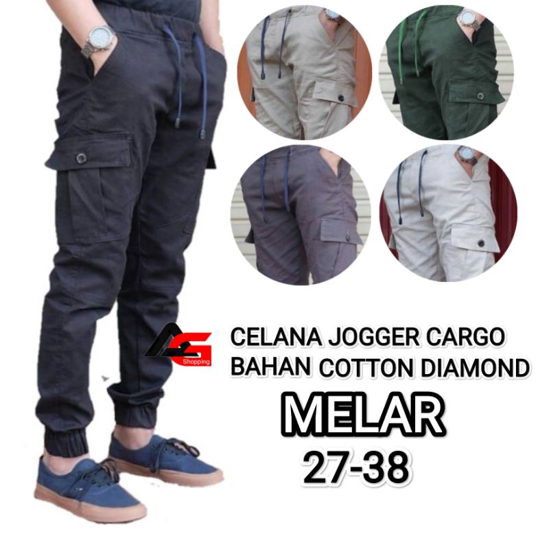 Celana Panjang Jogger Cargo Bahan Melar