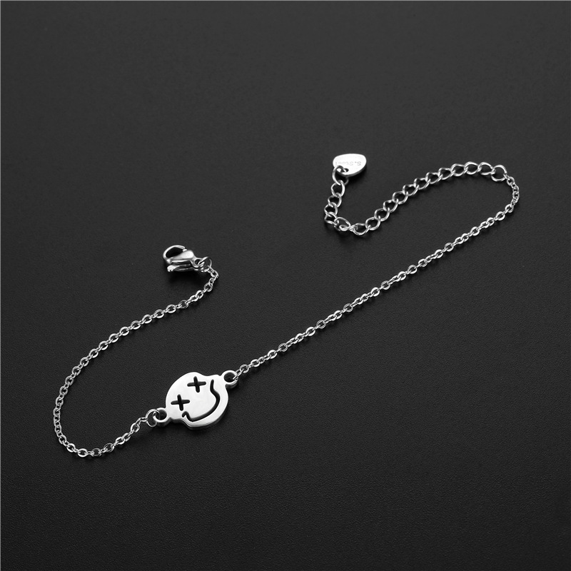 Gelang Motif Smiley Bahan Stainless Steel Untuk Wanita