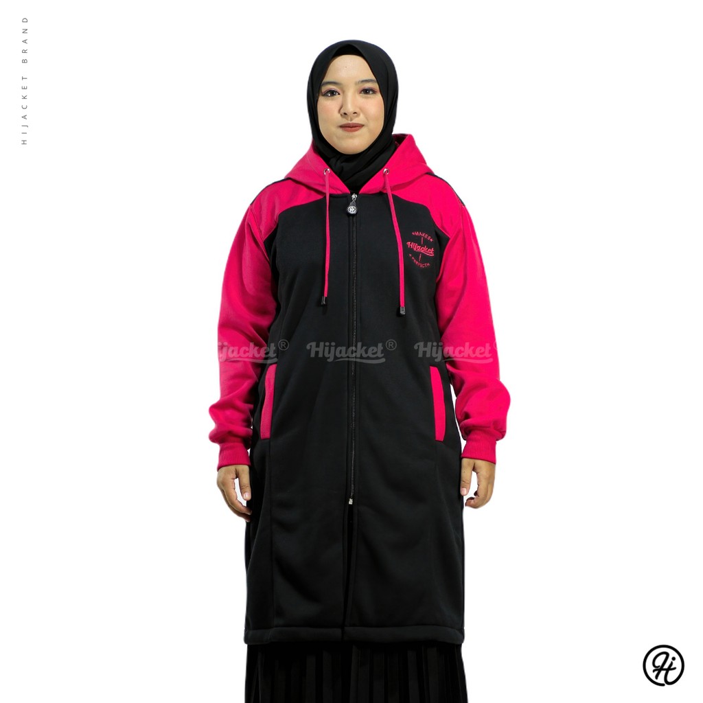 NEW SERIES JAKET WANITA HJ-ALC BLACK HIJACKET® ALICIA / jaket hijaber model panjang-BLACK