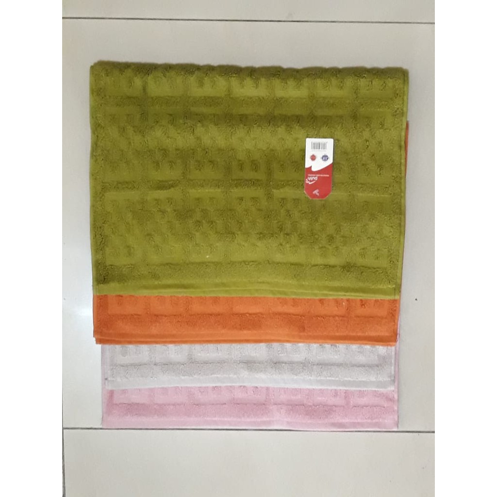[WS] Keset Handuk Merah Putih Motif Emboss uK. 45x65cm