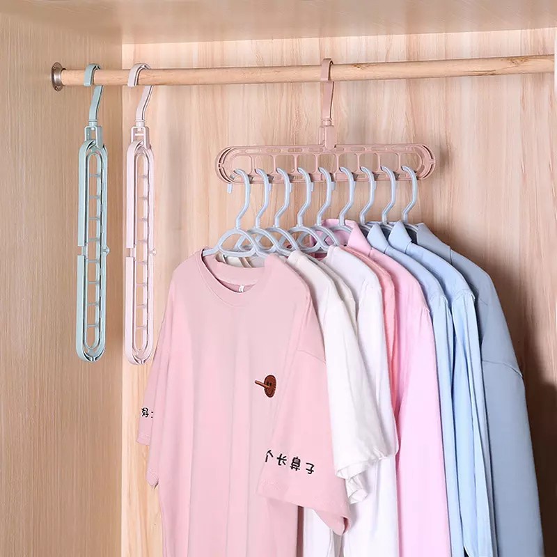 Hanger Gantungan Gantung Baju Pakaian 9 in 1 Putar 360 Smart Magic gantungan baju