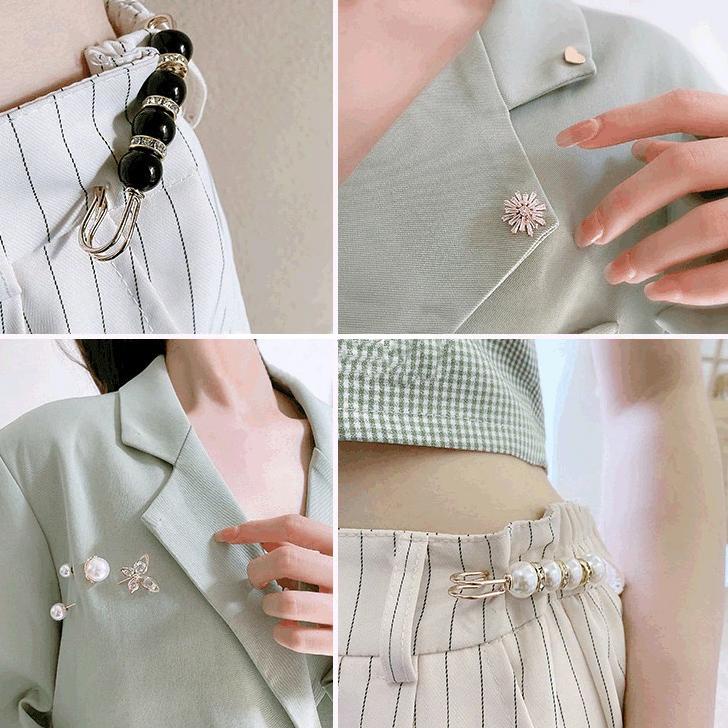 Terlaris.. ( 10 Pcs ) Pin Baju Motif Cantik Accidental Pin / Kancing Baju Bross Hijab Jeans Jaket