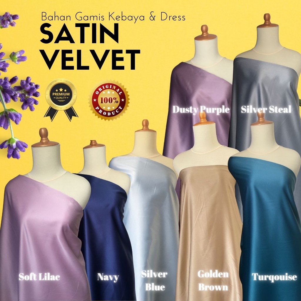 Bahan Kain Furing Puring Satin Velvet Premium All Warna Kain Background Backdrop Foto Studio