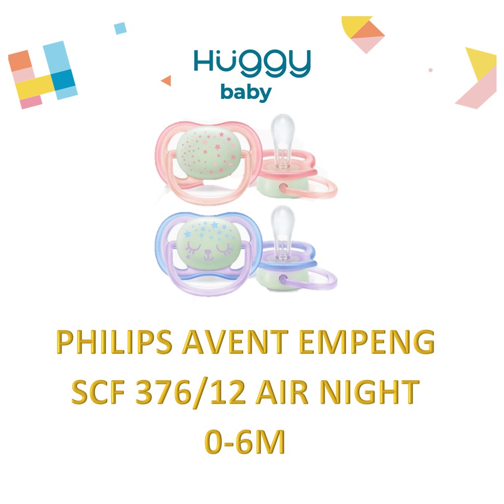 Philips Avent Empeng Ultra Air Night 0-6m SCF376/12 Twin Pack Pacifier