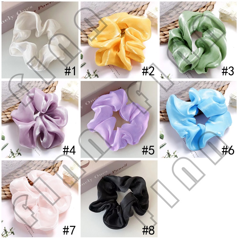 Scrunchie Rambut Korean Satin Untuk Wanita Aksesoris Rambut Import - Cepol Rambut