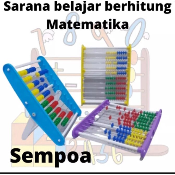 Sempoa alat hitung anak / Sarana belajar berhitung Matematika Sempoa / Sempoa alat berhitung  anak T