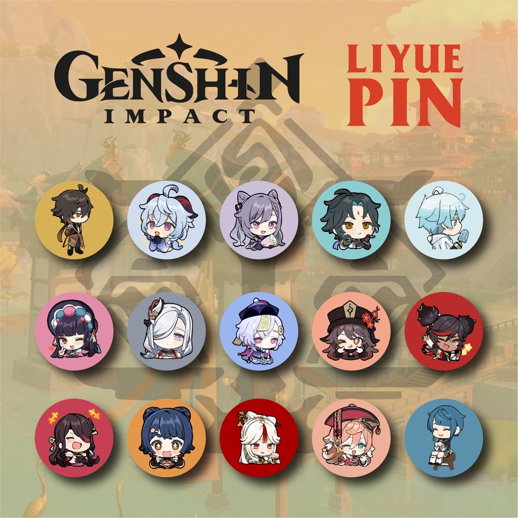 BURJOIS Pin Akrilik Genshin Impact Karakter Lucu | LIYUE
