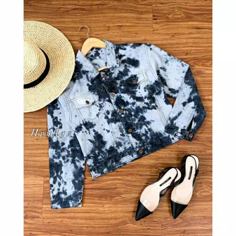 JAKET JEANS TIE DYE
