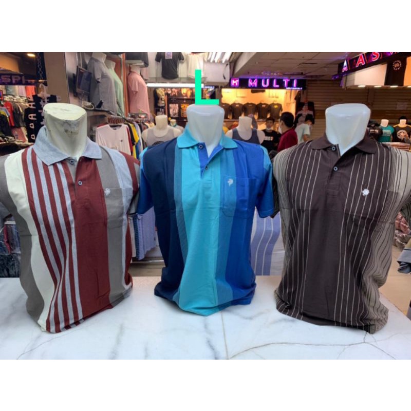 Kaos garis garis kaos salur bawah kaos belang belang lengan pendek kerah