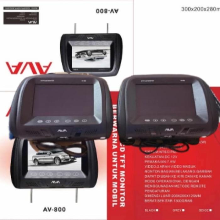 Tv Headrest Hitam Monitor Sandaran Jok Mobil Headrest Monitor Ava 8"