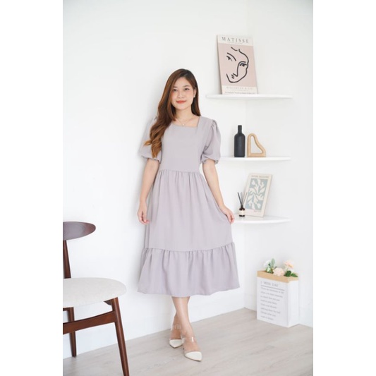 Dress Wanita Korean Vintage Fanny Dress Amanda