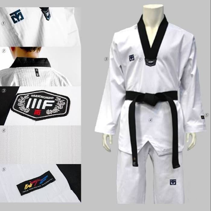 dobok Mooto IIIF seragam taekwondo kerah hitam korea stara kwon adidas srgm478