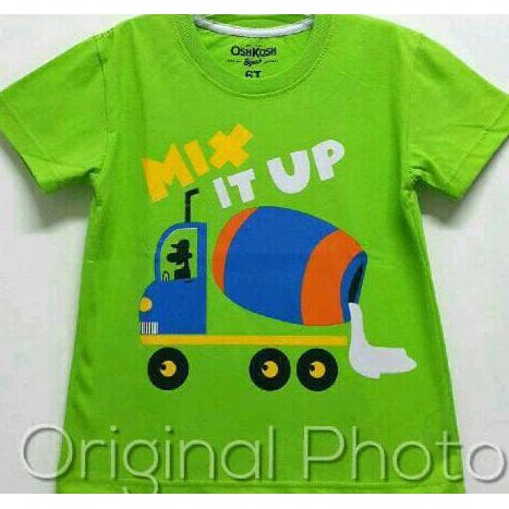 71C7 Kaos Anak Size 1-6 Oshkosh Mix It Up Hijau | Kaos Karakter Anak Laki Vmt7