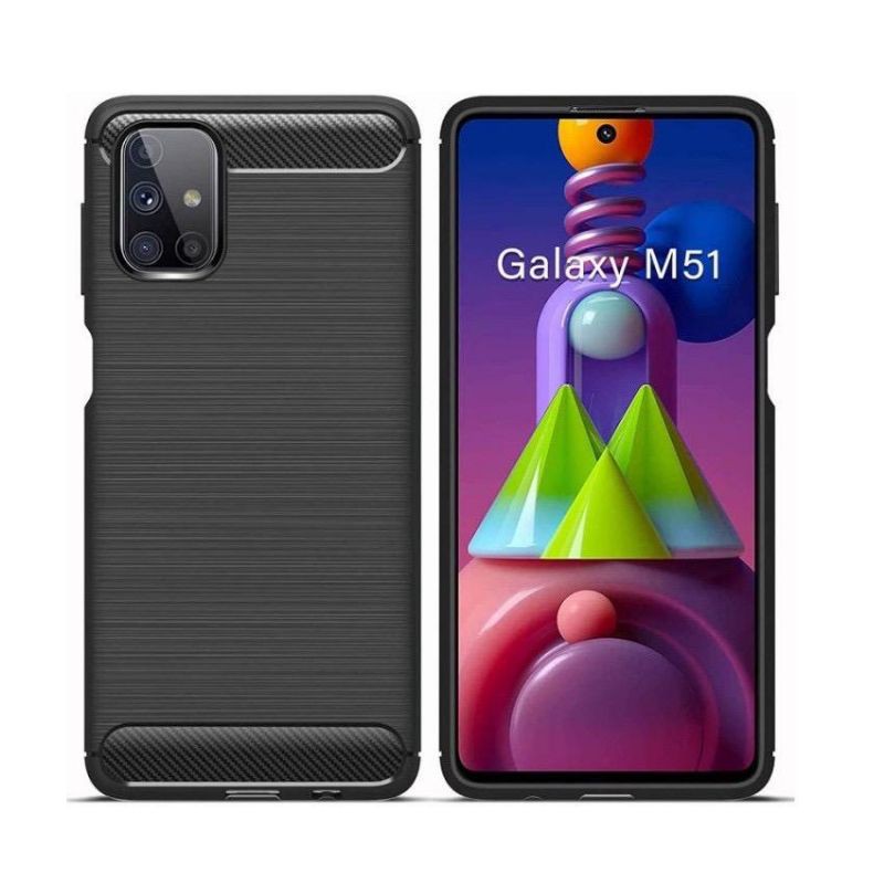 Case Samsung A12 M51 Case Ipaky Black Carbon Soft Case