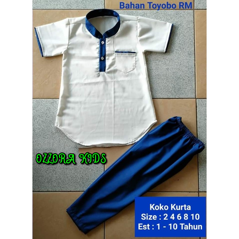 Baju Koko kurta anak setelan usia 1-10 tahun bahan toyobo PREMIUM lengan pendek