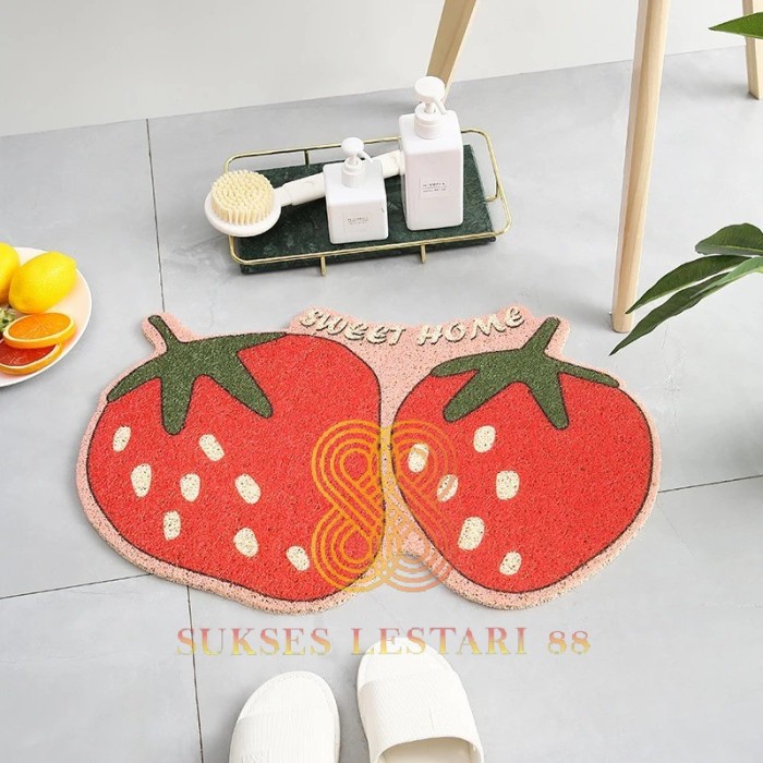 KESET MOTIF BUAH-BUAHAN UNTUK DAPUR DAN KAMAR 40 x 60CM PVC MIE BIHUN