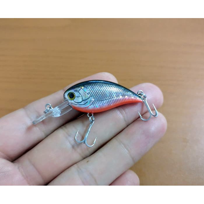 Cuci Gudang Ultralight UL Fishing Lure Crankbait 50mm 3g VMC Hook no 14 Silver