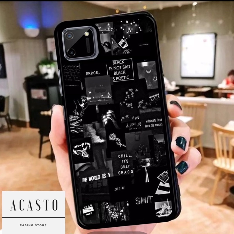 ACASTO Case Realme C11 / C11 2021 motif fashion Aesthetic black art 001 unik keren custom case casin