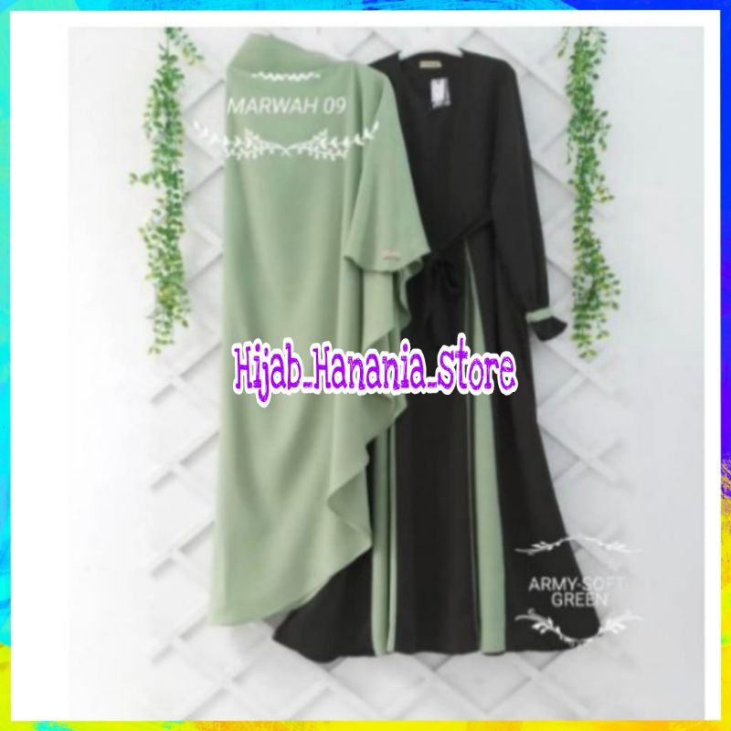 [MURAH] Baju Gamis Wanita Terbaru 2021 Marwah Set Gamis Set Hijab Setelan Hijab | Gamis set Khimar K