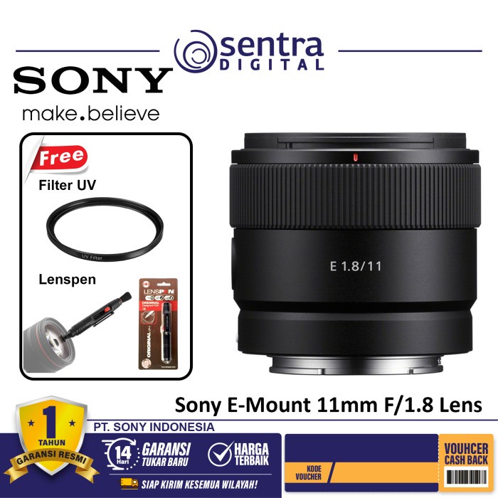 Sony E 11mm f1.8 APSC Lens Sony 11 mm f/1.8 GARANSI RESMI