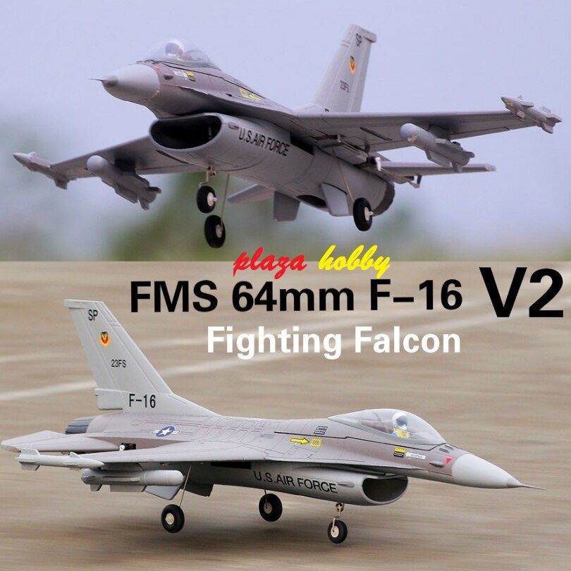 FMS 64mm F16 F-16 V2 rc airplane fighter pesawat rc air modelling