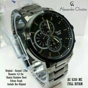 ALEXANDRE CHRISTIE WATCH AC 6350 WANITA ORIGINAL FULL BLACK