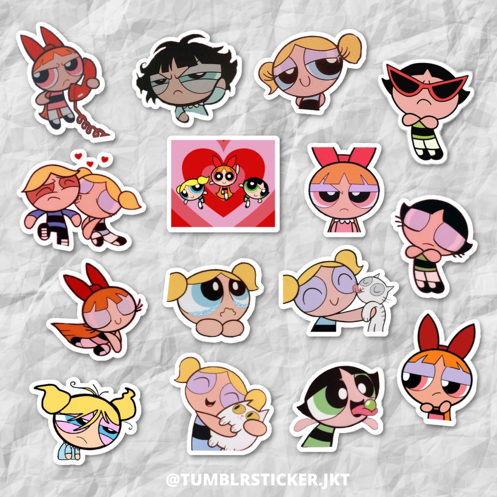 

STICKER TUMBLR POWERPUFF GIRL PACK | STICKER AESTHETIC LAPTOP | STICKER TUMBLR HP JURNAL
